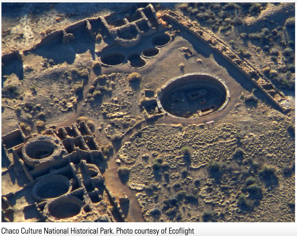 Aerial View of Chaco Culture National Historic Park and World Heritage Site