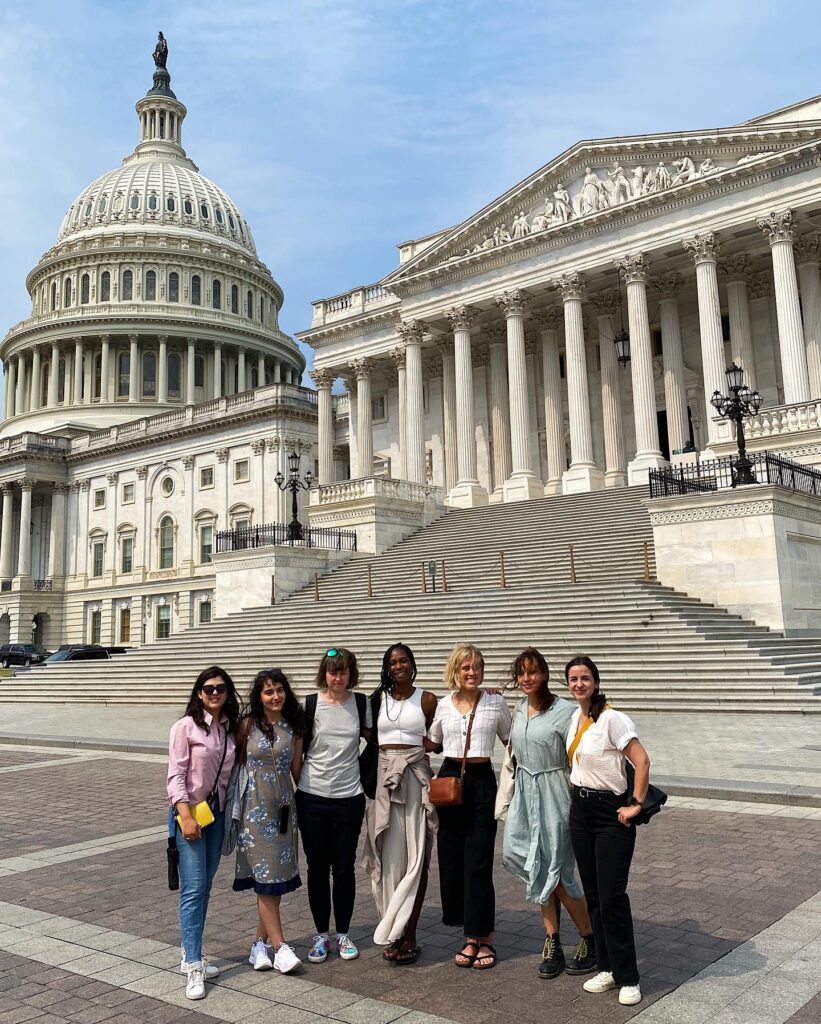 International Exchange Program Interns on the steps of the U.S. Capitol