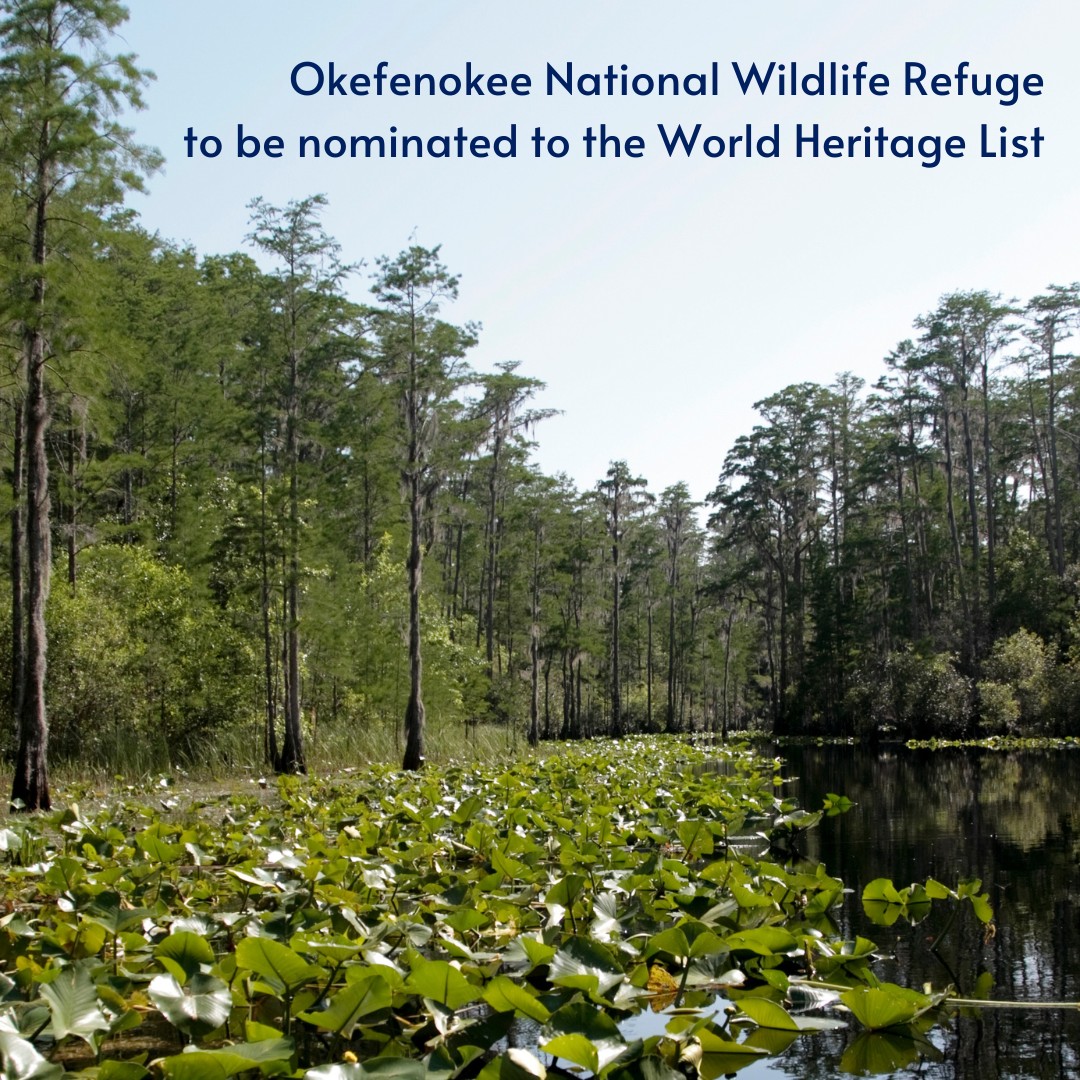 Okefenokee National Wildlife Refuge will be nominated to the World Heritage List.