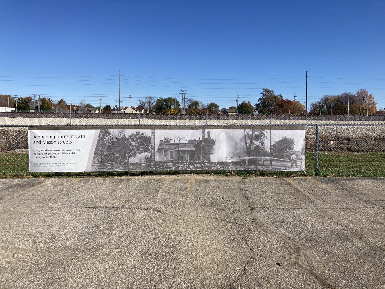 Sign at the race riot site