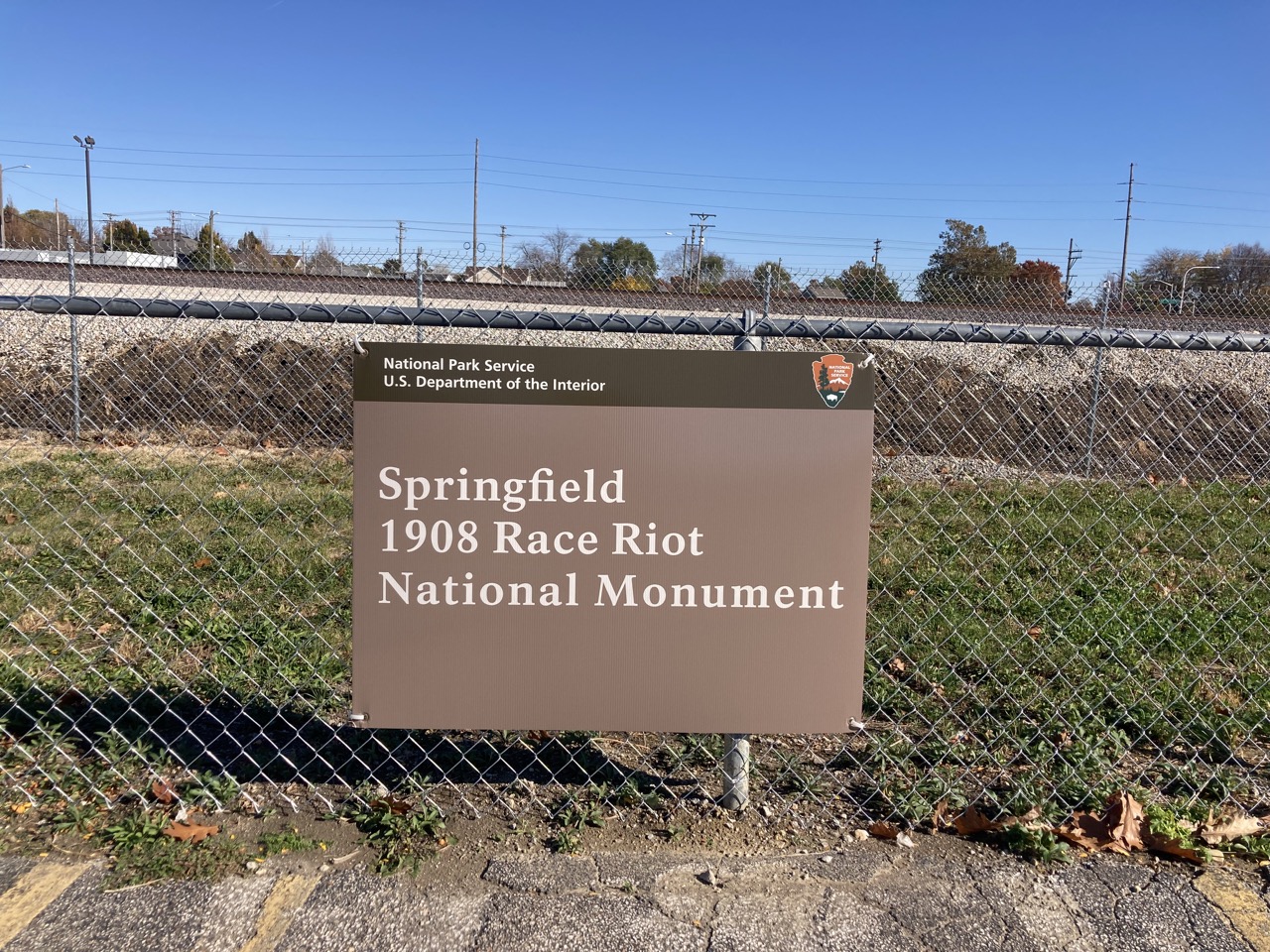 Sign at the 1908 Springfield Race Riot site