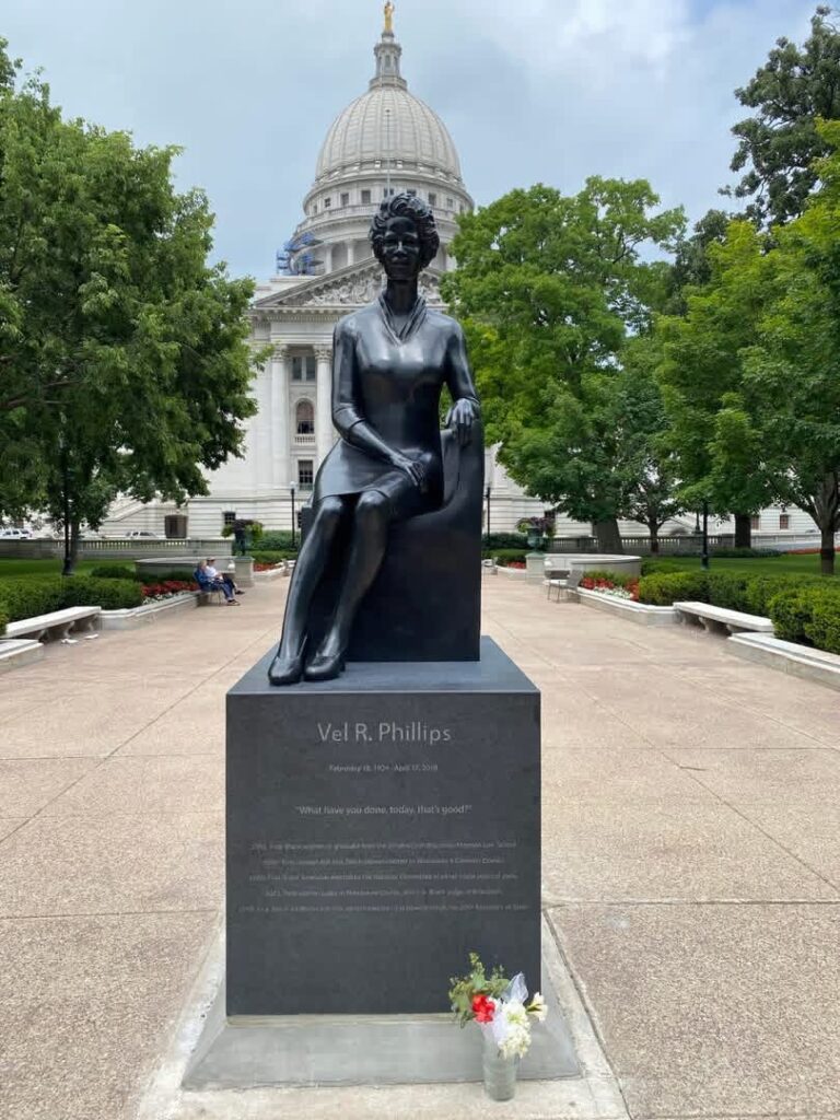 Photo of Vel R. Phillips monument by Marilu Knode. Image Courtesy of Michael Johnson.
